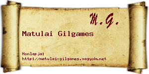 Matulai Gilgames névjegykártya